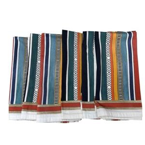 Juliska Basque Stripe Multicolor cotton‎ sateen Napkins 6 Pieces
